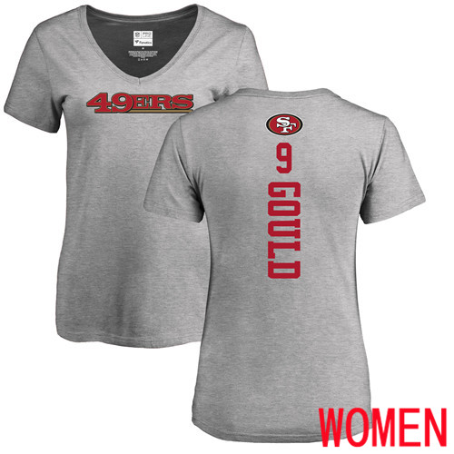 San Francisco 49ers Ash Women Robbie Gould Backer #9 NFL T Shirt->nfl t-shirts->Sports Accessory